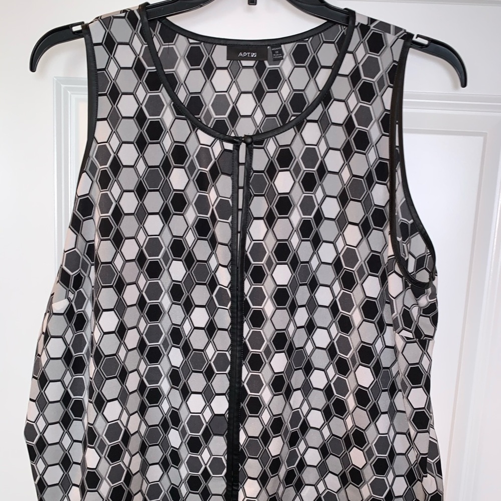 Honeycomb Camisole w/ “Leather” Trim